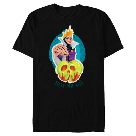 Disney Villains Evil Queen Poison Apple Just One Bite - Short Sleeve Blended T-Shirt for Adults - Customized-Black