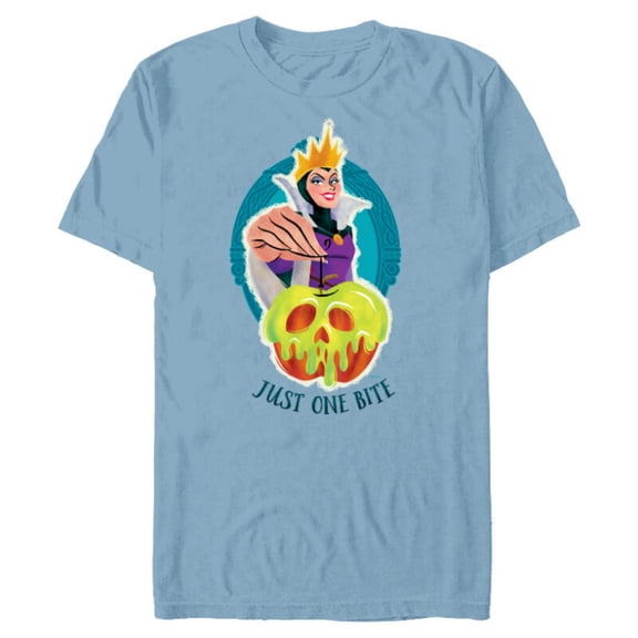 Disney Villains Evil Queen Poison Apple Just One Bite - Short Sleeve Blended T-Shirt for Adults - Customized-Ocean Blue