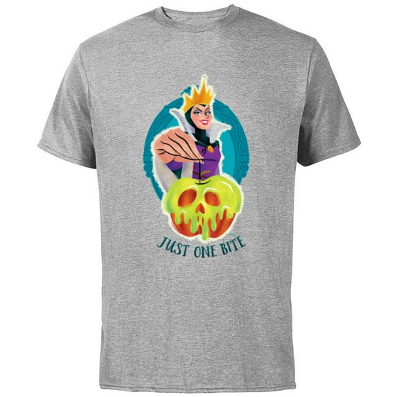 Disney Villains Evil Queen Poison Apple Just One Bite - Short Sleeve Cotton T-Shirt for Adults - Customized-Athletic Heather