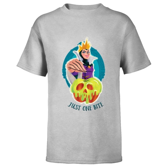 Disney Villains Evil Queen Poison Apple Just One Bite - Short Sleeve T-Shirt for Kids - Customized-Athletic Heather