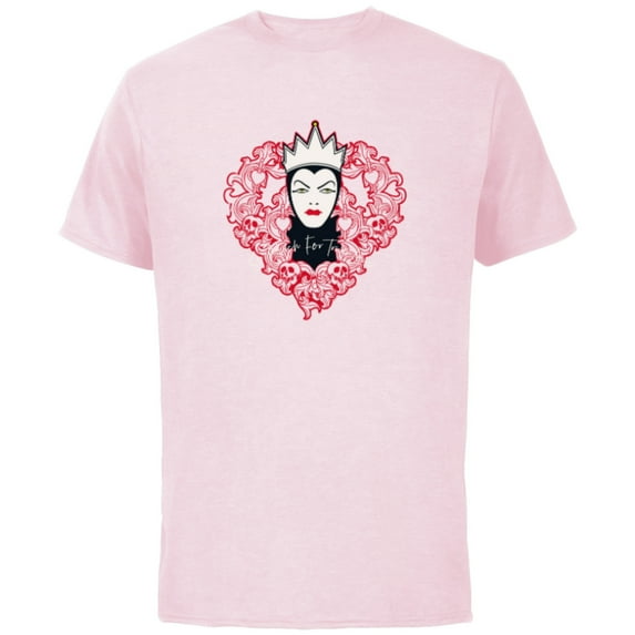 Disney Villains Evil Queen So Much For True Love Valentine’s - Short Sleeve Cotton T-Shirt for Adults - Customized-Soft Pink