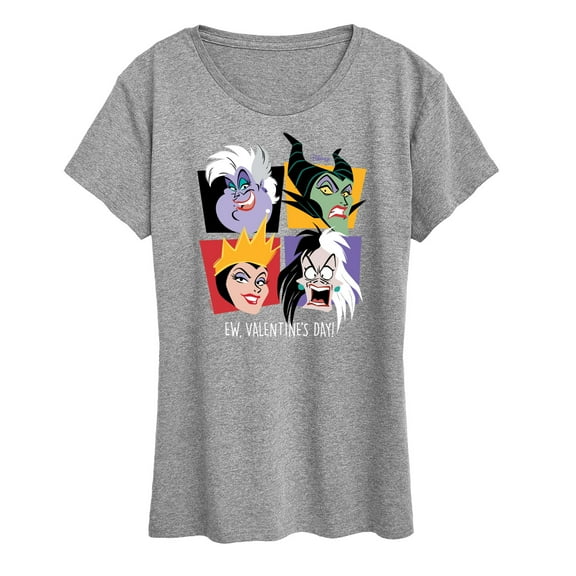 Disney Villains - Evil Queens - EW. Valentine's Day - Women's Short Sleeve Graphic T-Shirt