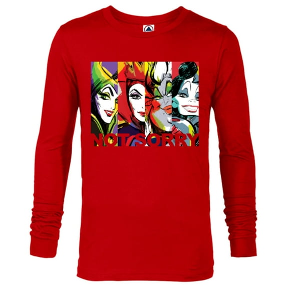 Disney Villains Female Baddies Not Sorry T-Shirt - Long Sleeve T-Shirt for Men - Customized-New Red