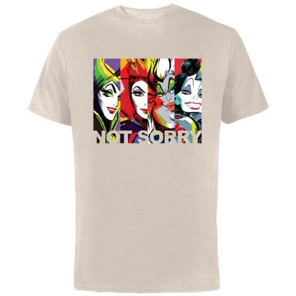 Disney Villains Female Baddies Not Sorry T-Shirt - Short Sleeve Cotton T-Shirt for Adults - Customized-Natural