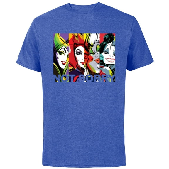 Disney Villains Female Baddies Not Sorry T-Shirt - Short Sleeve Cotton T-Shirt for Adults - Customized-Royal Heather
