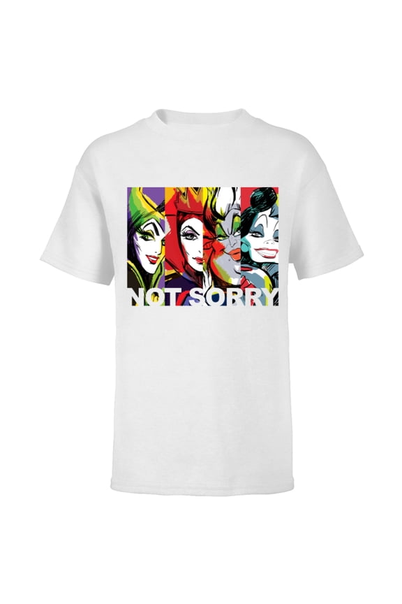 Villains Female Baddies Not Sorry T-Shirt - Short Sleeve T-Shirt for Kids - Customized-White