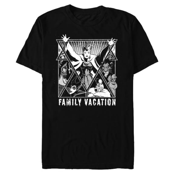 Disney Villains Graphic Print Group Family Vacation Trip - Short Sleeve Blended T-Shirt for Adults - Customized-Black