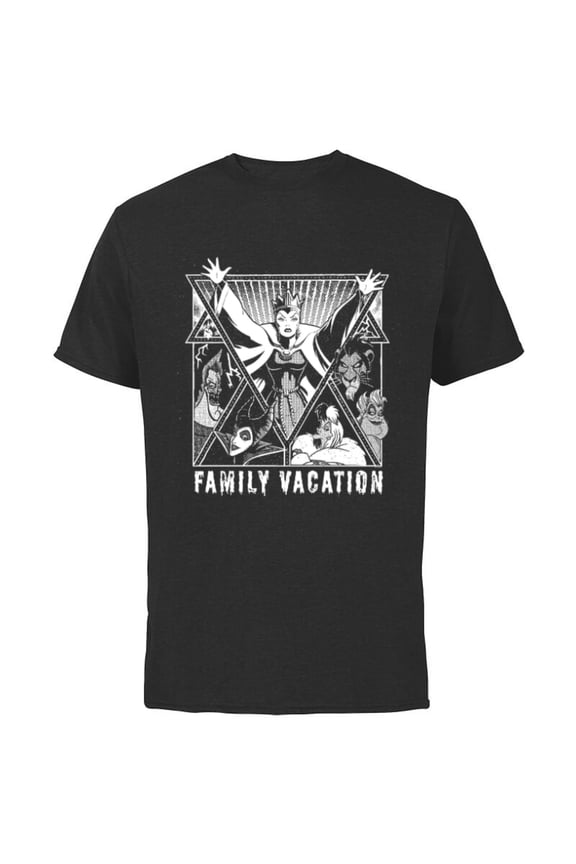 Villains Graphic Print Group Family Vacation Trip - Short Sleeve Cotton T-Shirt for Adults - Customized-Black