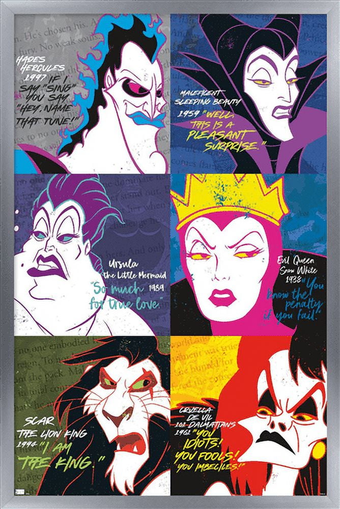 Disney Villains - Grid Wall Poster, 22.375