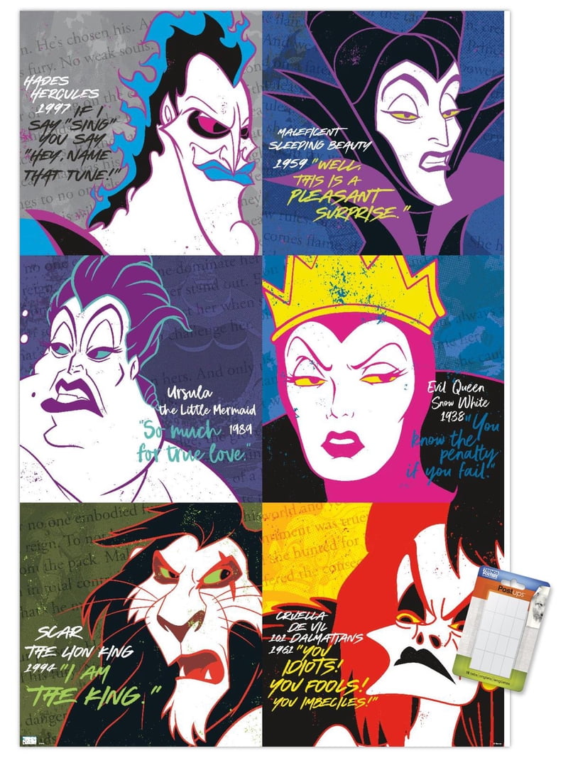 Disney Villains - Grid Wall Poster, 22.375