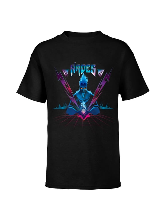 Villains Hades 90s Rock Band T-Shirt - Short Sleeve T-Shirt for Kids - Customized-Black