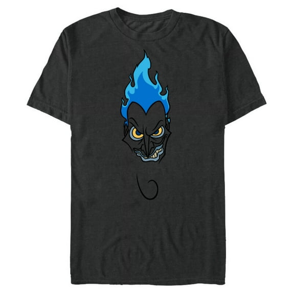 Disney Villains Hades Big Face T-Shirt- Short Sleeve Blended T-Shirt for Adults - Customized-Dark Heather