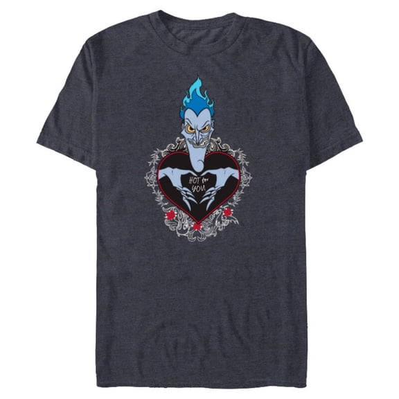 Disney Villains Hades Hercules Hot For You Valentine’s Day - Short Sleeve Blended T-Shirt for Adults - Customized-Navy Heather