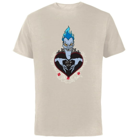 Disney Villains Hades Hercules Hot For You Valentine’s Day - Short Sleeve Cotton T-Shirt for Adults - Customized-Natural