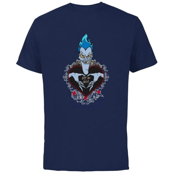 Disney Villains Hades Hercules Hot For You Valentine’s Day - Short Sleeve Cotton T-Shirt for Adults - Customized-Navy