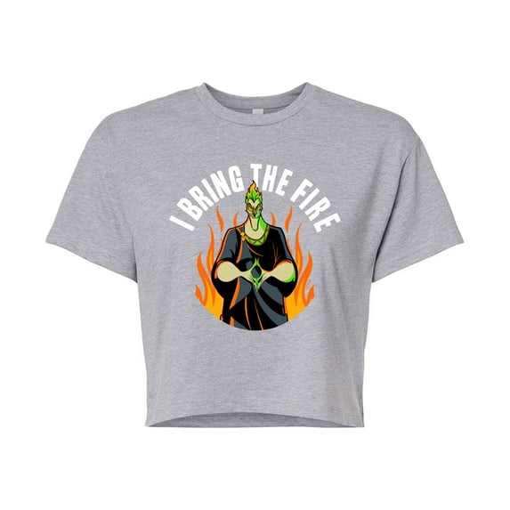 Disney Villains - Hades I Bring The Fire - Juniors Cropped Cotton Blend T-Shirt