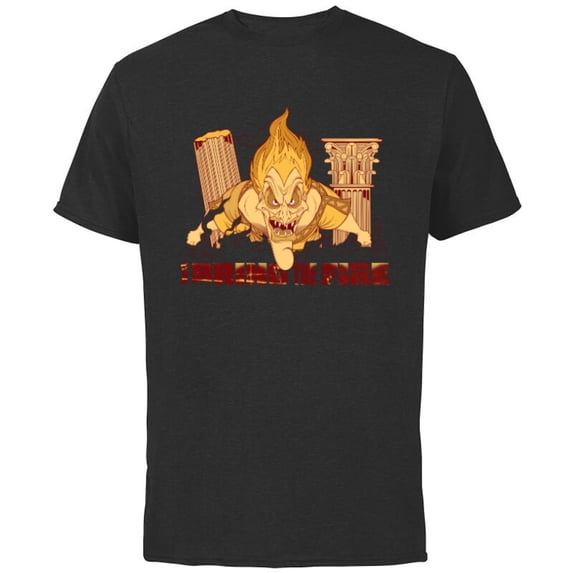 Disney Villains Hades I Bring the Fire - Short Sleeve Cotton T-Shirt for Adults - Customized-Black