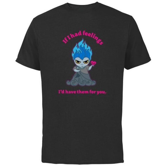 Disney Villains Hades If I Had Feelings Valentine's Day - Short Sleeve Cotton T-Shirt for Adults - Customized-Black
