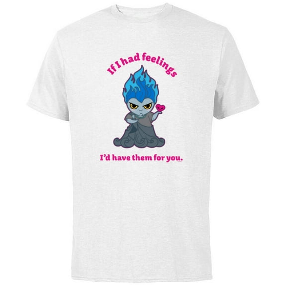 Disney Villains Hades If I Had Feelings Valentine's Day - Short Sleeve Cotton T-Shirt for Adults - Customized-White