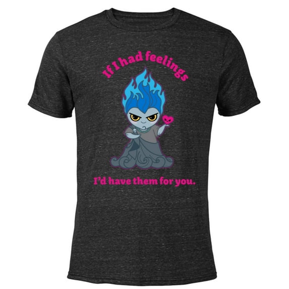 Disney Villains Hades If I Had Feelings Valentine’s Day - Short Sleeve Blended T-Shirt for Adults - Customized-Black