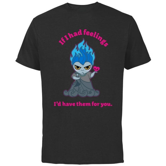 Disney Villains Hades If I Had Feelings Valentine’s Day - Short Sleeve Cotton T-Shirt for Adults - Customized-Black