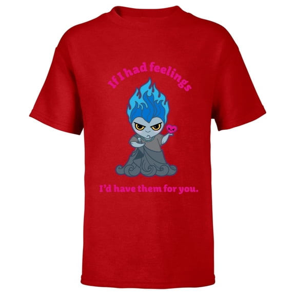 Disney Villains Hades If I Had Feelings Valentine’s Day - Short Sleeve T-Shirt for Kids - Customized-Red