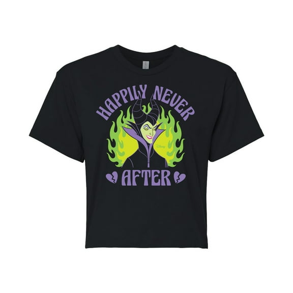 Disney Villains - Happily Never After - Juniors Cropped Cotton Blend T-Shirt