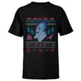thumbnail image 1 of Disney Villains Hercules Hades Ugly Christmas Sweater - Short Sleeve T-Shirt for Kids - Customized-Black, 1 of 5
