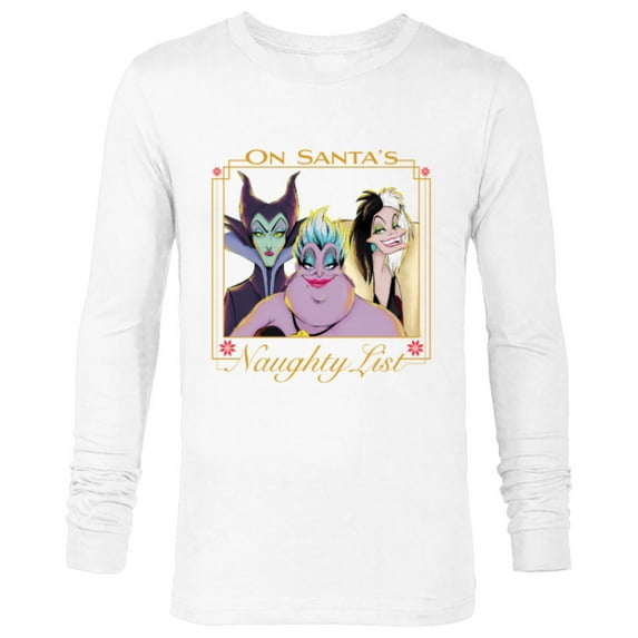 Disney Villains Holiday Christmas On Santa’s Naughty List - Long Sleeve T-Shirt for Men - Customized-White