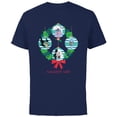 thumbnail image 1 of Disney Villains Holiday Christmas Wreath Naughty List - Short Sleeve Cotton T-Shirt for Adults - Customized-Navy, 1 of 5