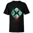 thumbnail image 1 of Disney Villains Holiday Christmas Wreath Naughty List - Short Sleeve T-Shirt for Kids - Customized-Black, 1 of 5