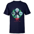 thumbnail image 1 of Disney Villains Holiday Christmas Wreath Naughty List - Short Sleeve T-Shirt for Kids - Customized-Navy, 1 of 5