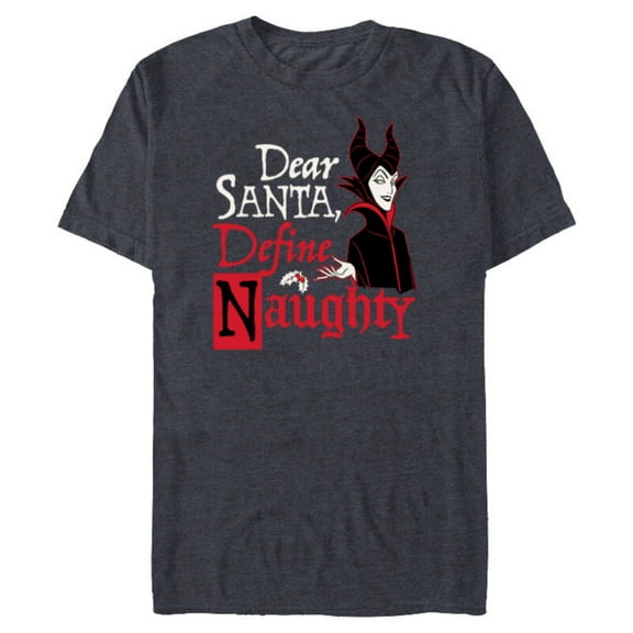 Disney Villains Holiday Maleficent Dear Santa Define Naughty - Short Sleeve Blended T-Shirt for Adults - Customized-Navy Heather