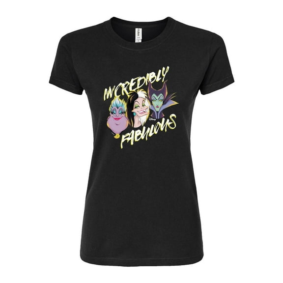 Disney Villains - Incredibly Fabulous - Juniors Fitted Graphic T-Shirt