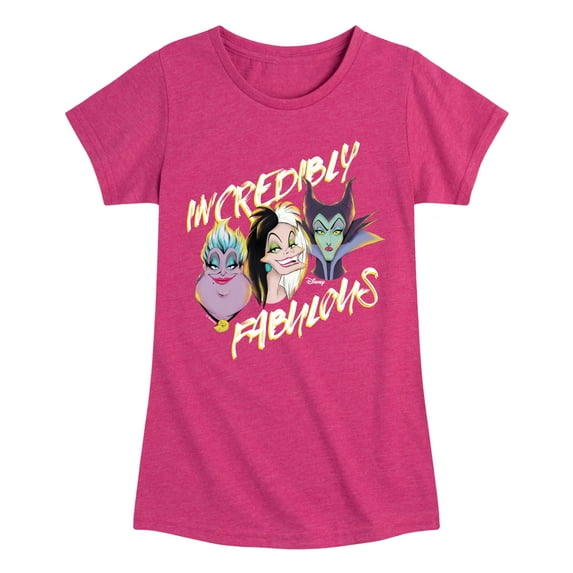 Disney Villains - Incredibly Fabulous - Toddler & Youth Girls Short Sleeve Graphic T-Shirt