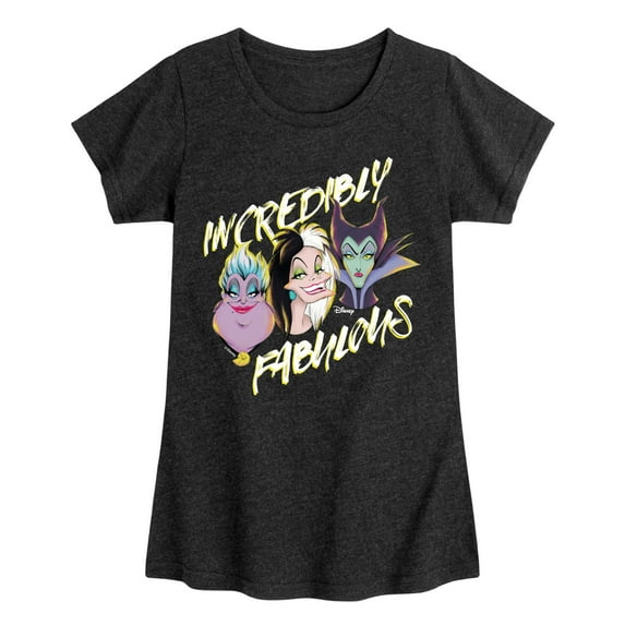 Disney Villains - Incredibly Fabulous - Toddler & Youth Girls Short Sleeve Graphic T-Shirt