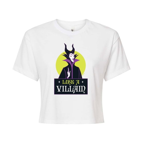 Disney Villains - Like a Villian - Juniors Cropped Cotton Blend T-Shirt