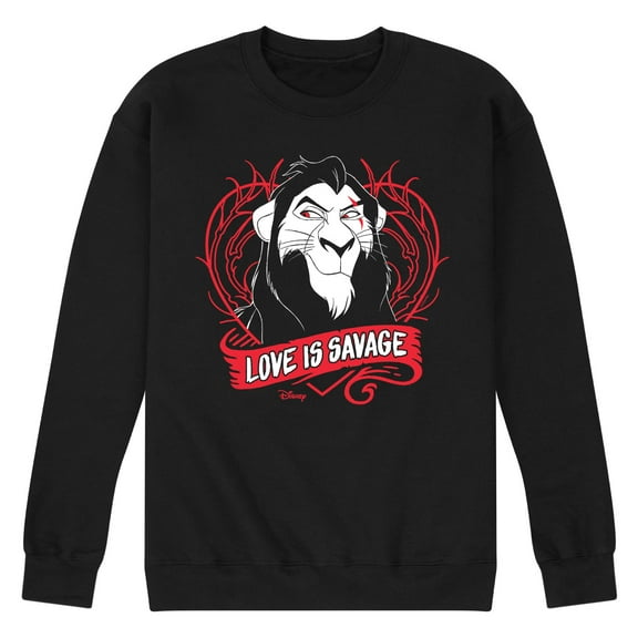 Disney Villains - Love Is Savage - Men's Crew Neck Fleece Pullover
