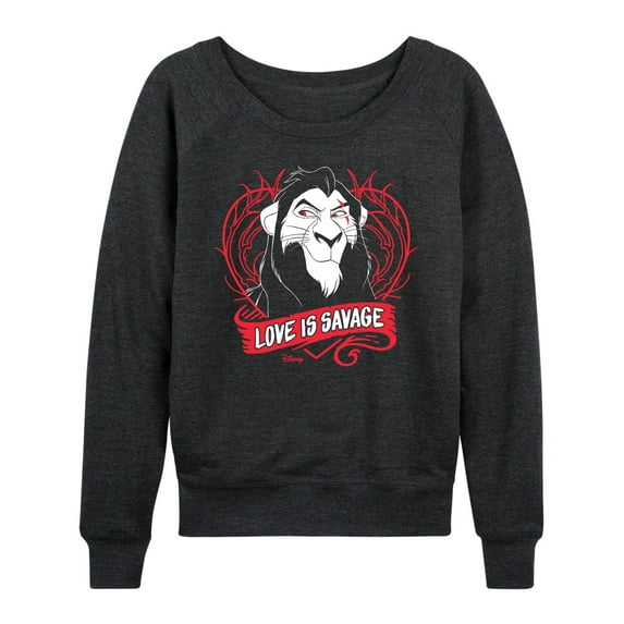 Disney Villains - Love Is Savage - Women's Lightweight French Terry Long Sleeve Shirt