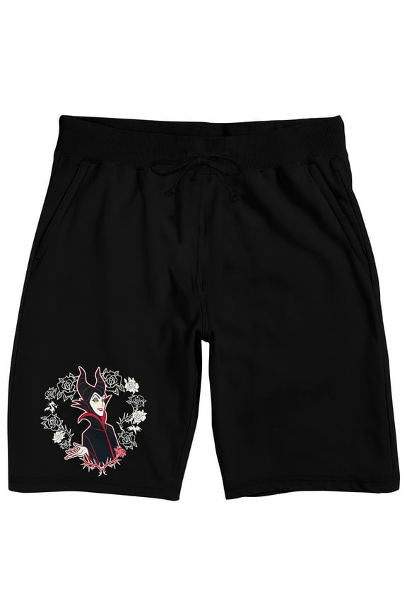Disney Villains Maleficent Circle Of Thorns Adult Black Sleep Pajama Shorts-Medium