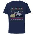 thumbnail image 1 of Disney Villains Maleficent Ursula Cruella Christmas Sweater - Short Sleeve Cotton T-Shirt for Adults - Customized-Navy, 1 of 5