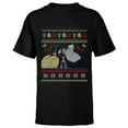 thumbnail image 1 of Disney Villains Maleficent Ursula Cruella Christmas Sweater - Short Sleeve T-Shirt for Kids - Customized-Black, 1 of 5