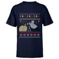 thumbnail image 1 of Disney Villains Maleficent Ursula Cruella Christmas Sweater - Short Sleeve T-Shirt for Kids - Customized-Navy, 1 of 5