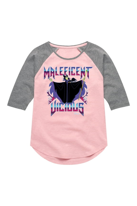 Villains - Maleficent Vicious - Toddler & Youth Girls Raglan Graphic T-Shirt