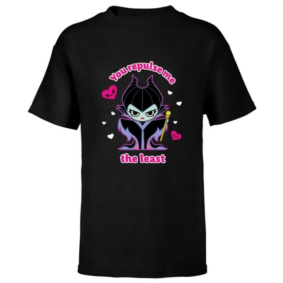Disney Villains Maleficent You Repulse Me the Least - Short Sleeve T-Shirt for Kids - Customized-Black