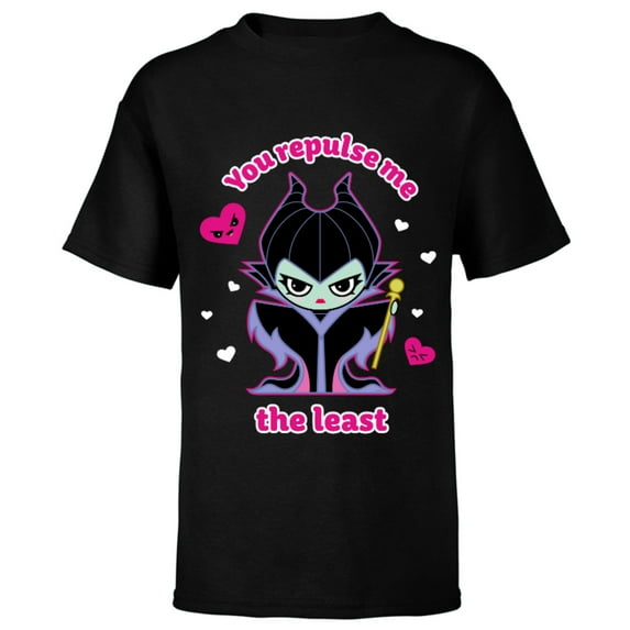 Disney Villains Maleficent You Repulse Me the Least - Short Sleeve T-Shirt for Kids - Customized-Black