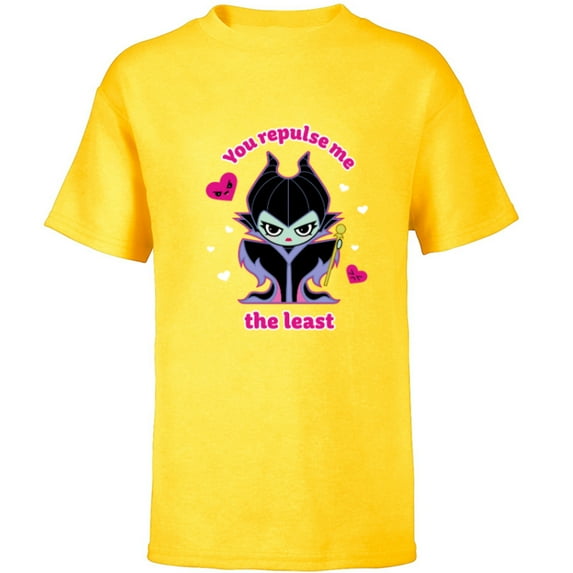 Disney Villains Maleficent You Repulse Me the Least - Short Sleeve T-Shirt for Kids - Customized-Yellow