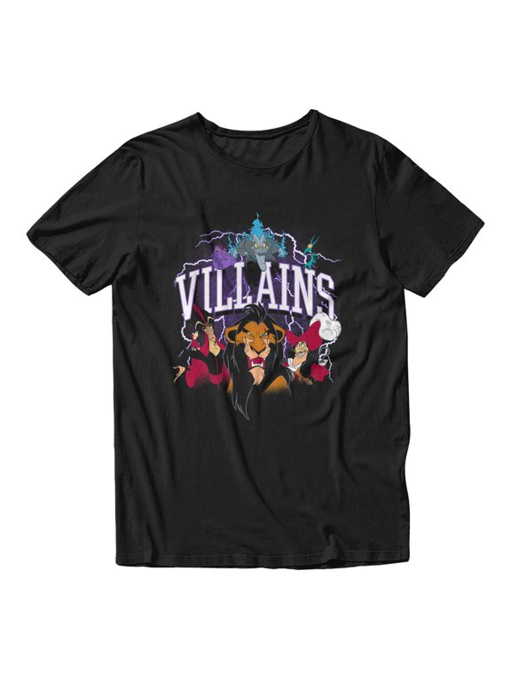 Villains Men's Lightning Evil Smiles T-Shirt (Black, S-XXXL)