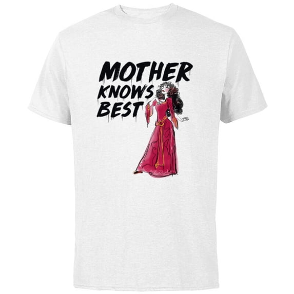Disney Villains Mother Gothel Knows Best - Short Sleeve Cotton T-Shirt for Adults - Customized-White
