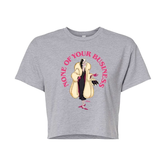 Disney Villains - None Of Ur Business - Juniors Cropped Cotton Blend T-Shirt